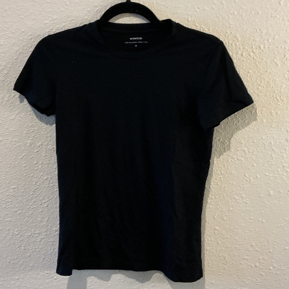 Vince Black Tee 100% Pima Cotton Crewneck Women’s Small